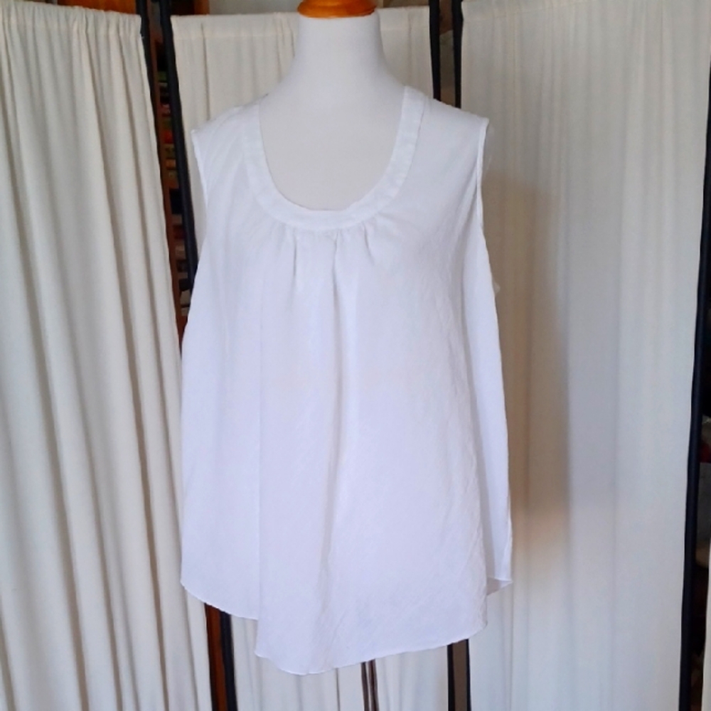 Coldwater Creek Sheer White Sleeveless Blouse - Size 1X (16W-18W)